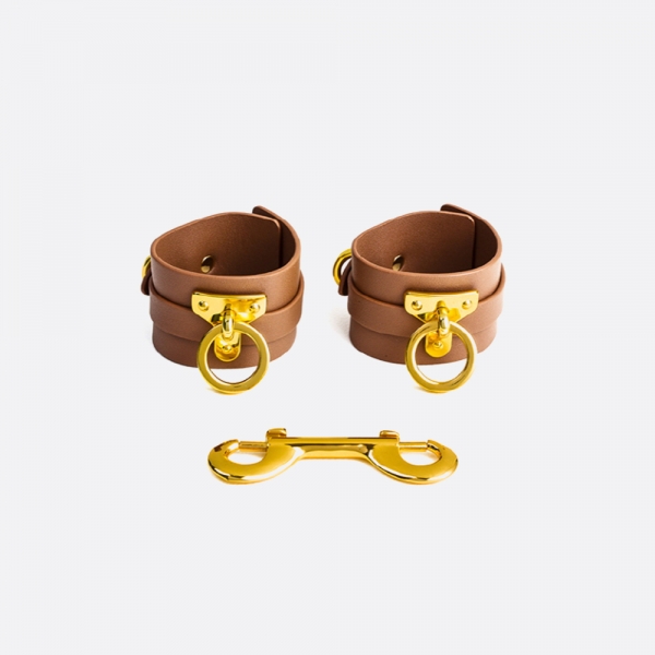 Leather Handcuffs_BROWN